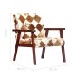 vidaXL Sillón de cuero auténtico de cabra blanco y marrón vidaXL Sillón de cuero auténtico de cabra blanco y marrón