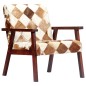 vidaXL Sillón de cuero auténtico de cabra blanco y marrón vidaXL Sillón de cuero auténtico de cabra blanco y marrón