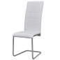 vidaXL Sillas de comedor voladizas 2 unidades cuero sintético blanco