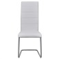 vidaXL Sillas de comedor voladizas 2 unidades cuero sintético blanco