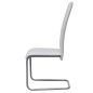 vidaXL Sillas de comedor voladizas 2 unidades cuero sintético blanco