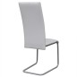 vidaXL Sillas de comedor voladizas 2 unidades cuero sintético blanco