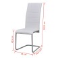 vidaXL Sillas de comedor voladizas 2 unidades cuero sintético blanco