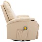vidaXL Sillón de masaje mecedora de cuero sintético crema