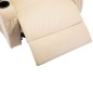 vidaXL Sillón de masaje mecedora de cuero sintético crema