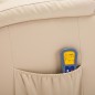 vidaXL Sillón de masaje mecedora de cuero sintético crema
