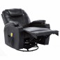 vidaXL Sillón de masaje mecedora de cuero sintético negro vidaXL Sillón de masaje mecedora de cuero sintético negro