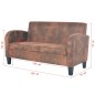 vidaXL Sofá de 2 plazas con reposabrazos de ante sintético marrón vidaXL Sofá de 2 plazas con reposabrazos de ante sintético marrón