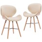 vidaXL Sillas de comedor 2 uds cuero sintético y madera curvada crema vidaXL Sillas de comedor 2 uds cuero sintético y madera curvada crema