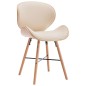 vidaXL Sillas de comedor 2 uds cuero sintético y madera curvada crema vidaXL Sillas de comedor 2 uds cuero sintético y madera curvada crema