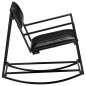 vidaXL Silla mecedora de cuero auténtico negro vidaXL Silla mecedora de cuero auténtico negro