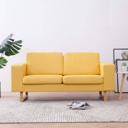 vidaXL Sofá de 2 plazas de tela amarillo