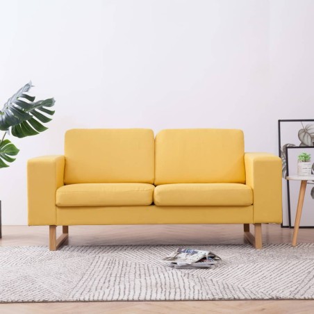 vidaXL Sofá de 2 plazas de tela amarillo