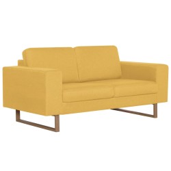 vidaXL Sofá de 2 plazas de tela amarillo
