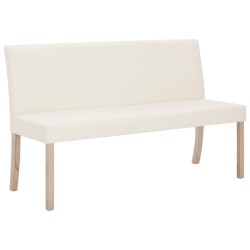 vidaXL Banco de cuero sintético 139,5 cm color crema