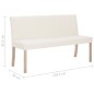 vidaXL Banco de cuero sintético 139,5 cm color crema