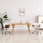vidaXL Silla comedor giratoria madera curvada cuero sintético blanco vidaXL Silla comedor giratoria madera curvada cuero sintético blanco