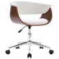 vidaXL Silla comedor giratoria madera curvada cuero sintético blanco vidaXL Silla comedor giratoria madera curvada cuero sintético blanco