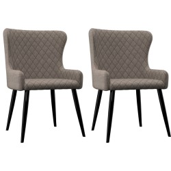 vidaXL Sillas de comedor 2 unidades tela gris taupé