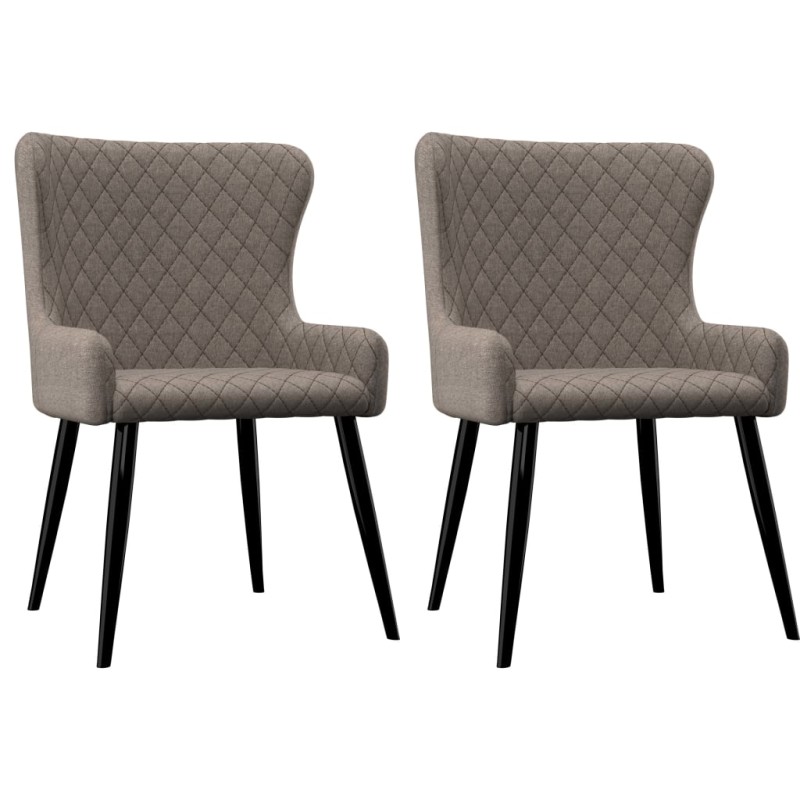 vidaXL Sillas de comedor 2 unidades tela gris taupé vidaXL Sillas de comedor 2 unidades tela gris taupé