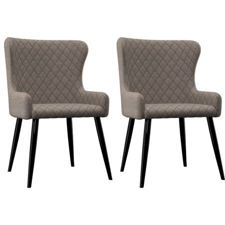 vidaXL Sillas de comedor 2 unidades tela gris taupé
