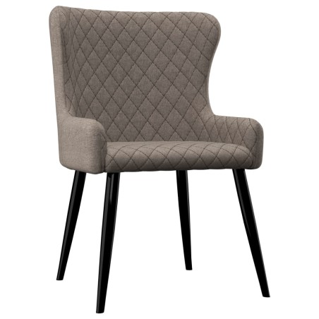 vidaXL Sillas de comedor 2 unidades tela gris taupé