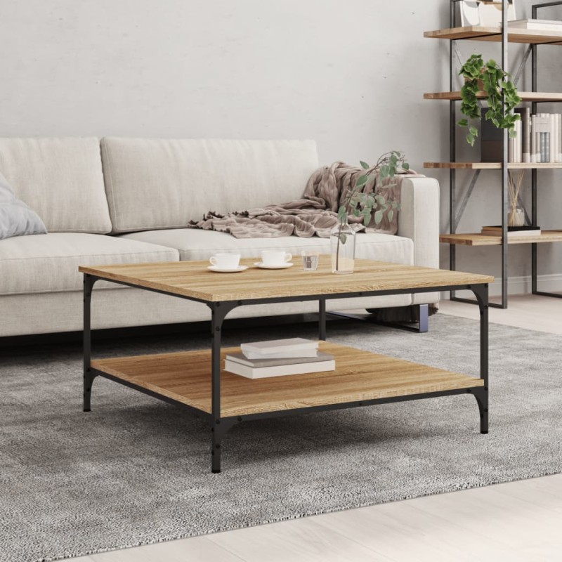 vidaXL Mesa de centro madera de ingeniería roble Sonoma 80x80x40 cm vidaXL Mesa de centro madera de ingeniería roble Sonoma 80x80x40 cm