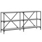 vidaXL Mesa consola hierro y madera ingeniería gris Sonoma 160x30x75cm vidaXL Mesa consola hierro y madera ingeniería gris Sonoma 160x30x75cm