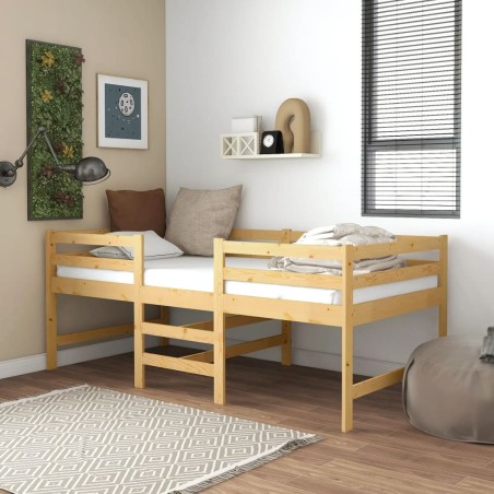 vidaXL Estructura de cama madera maciza de pino 90x200 cm