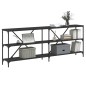 vidaXL Mesa consola hierro y madera de ingeniería negro 200x30x75 cm vidaXL Mesa consola hierro y madera de ingeniería negro 200x30x75 cm