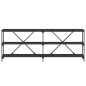 vidaXL Mesa consola hierro y madera de ingeniería negro 200x30x75 cm vidaXL Mesa consola hierro y madera de ingeniería negro 200x30x75 cm