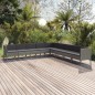 vidaXL Set de muebles de jardín 9 pzas y cojines ratán sintético gris vidaXL Set de muebles de jardín 9 pzas y cojines ratán sintético gris