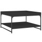 vidaXL Mesa de centro madera de ingeniería y hierro negro 80x80x45 cm vidaXL Mesa de centro madera de ingeniería y hierro negro 80x80x45 cm