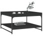 vidaXL Mesa de centro madera de ingeniería y hierro negro 80x80x45 cm vidaXL Mesa de centro madera de ingeniería y hierro negro 80x80x45 cm