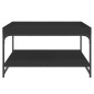 vidaXL Mesa de centro madera de ingeniería y hierro negro 80x80x45 cm vidaXL Mesa de centro madera de ingeniería y hierro negro 80x80x45 cm