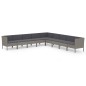 vidaXL Set de muebles de jardín 9 pzas y cojines ratán sintético gris vidaXL Set de muebles de jardín 9 pzas y cojines ratán sintético gris