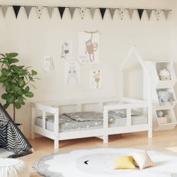 vidaXL Estructura de cama para niños madera de pino blanco 70x140 cm