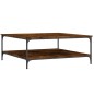 vidaXL Mesa de centro madera de ingeniería roble ahumado 100x100x40 cm vidaXL Mesa de centro madera de ingeniería roble ahumado 100x100x40 cm