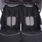 vidaXL Cochecito gemelar de acero gris y negro