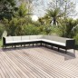 vidaXL Set de muebles de jardín 9 pzas cojines ratán sintético negro vidaXL Set de muebles de jardín 9 pzas cojines ratán sintético negro