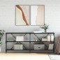 vidaXL Mesa consola hierro y madera de ingeniería negro 180x30x75 cm