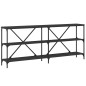 vidaXL Mesa consola hierro y madera de ingeniería negro 180x30x75 cm