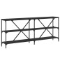 vidaXL Mesa consola hierro y madera de ingeniería negro 180x30x75 cm