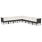 vidaXL Set de muebles de jardín 9 pzas cojines ratán sintético negro vidaXL Set de muebles de jardín 9 pzas cojines ratán sintético negro