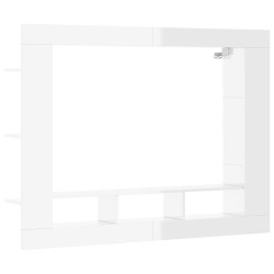 vidaXL Mueble de TV madera de ingeniería blanco brillo 152x22x113 cm