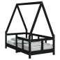 vidaXL Estructura de cama para niños madera de pino negro 70x140 cm vidaXL Estructura de cama para niños madera de pino negro 70x140 cm