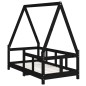 vidaXL Estructura de cama para niños madera de pino negro 70x140 cm vidaXL Estructura de cama para niños madera de pino negro 70x140 cm