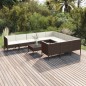 vidaXL Set muebles de jardín 11 pzas y cojines ratán sintético marrón vidaXL Set muebles de jardín 11 pzas y cojines ratán sintético marrón