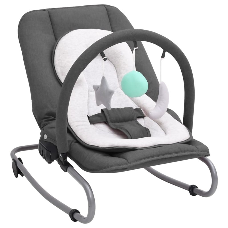 vidaXL Hamaca mecedora para bebés de acero gris antracita vidaXL Hamaca mecedora para bebés de acero gris antracita