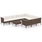 vidaXL Set muebles de jardín 11 pzas y cojines ratán sintético marrón vidaXL Set muebles de jardín 11 pzas y cojines ratán sintético marrón